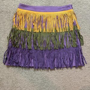 Bibi Mardi Gras fringe and sparkle skirt NWT - S